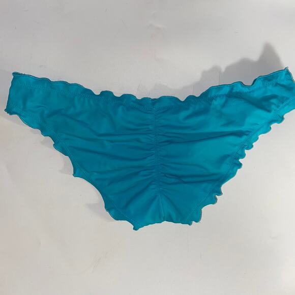 Victoria's Secret Ruffle Cheeky Blue Swim Bikini Bathing Suit Bottoms Size Small - Picture 5 of 5